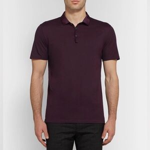 Lanvin - Slim-Fit Grosgrain-Trimmed Cotton-Piqué Polo Shirt - Men - Merlot